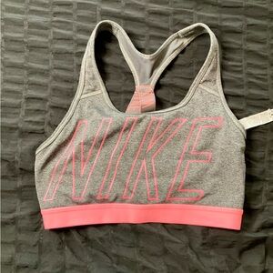Nike Gray and Pink Sports Bra